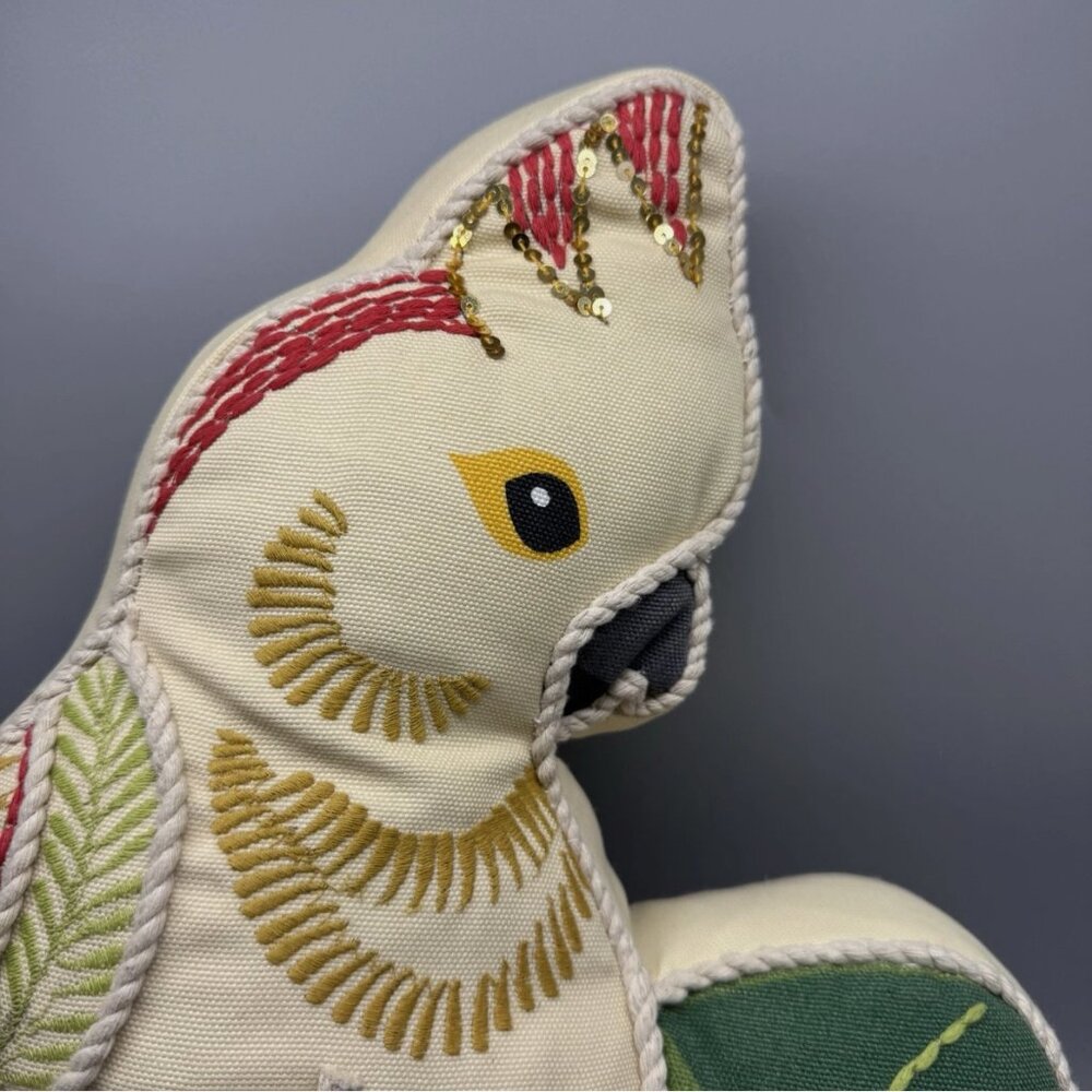 Tommy Bahama Cockatoo Parrot Shaped Pillow Tropical Bird Indoor/Outdoor 18" NEW - Picture 4 of 9